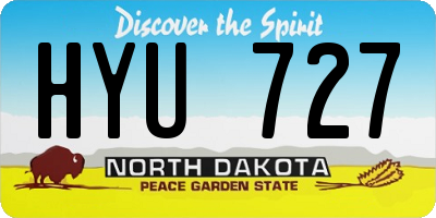 ND license plate HYU727
