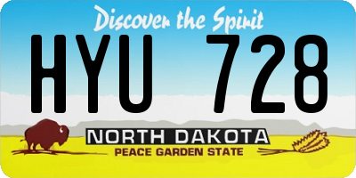 ND license plate HYU728