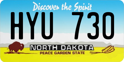 ND license plate HYU730