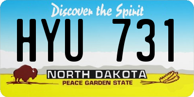 ND license plate HYU731