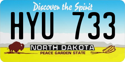 ND license plate HYU733
