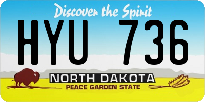 ND license plate HYU736