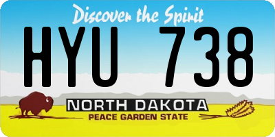 ND license plate HYU738