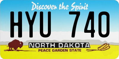 ND license plate HYU740