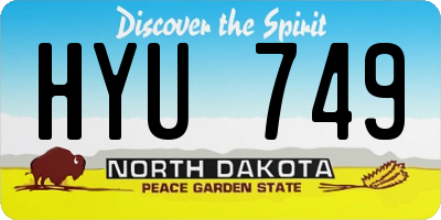ND license plate HYU749