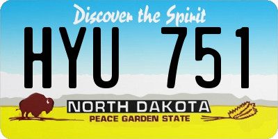 ND license plate HYU751