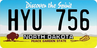 ND license plate HYU756