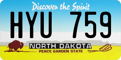 ND license plate HYU759
