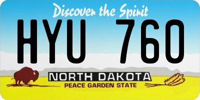 ND license plate HYU760