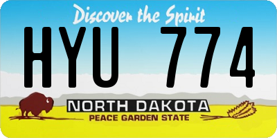 ND license plate HYU774