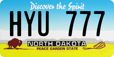 ND license plate HYU777
