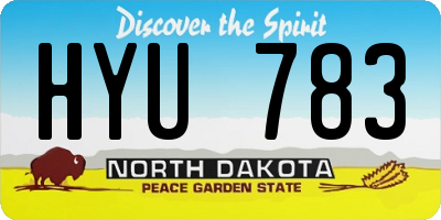 ND license plate HYU783