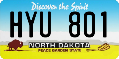 ND license plate HYU801