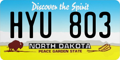 ND license plate HYU803