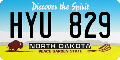 ND license plate HYU829