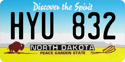 ND license plate HYU832