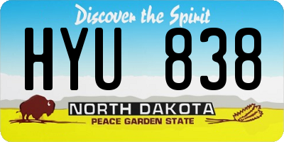 ND license plate HYU838