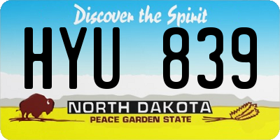ND license plate HYU839