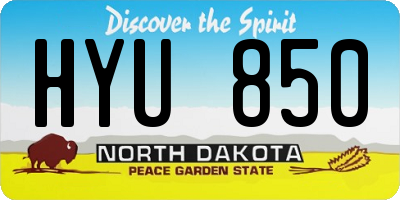 ND license plate HYU850