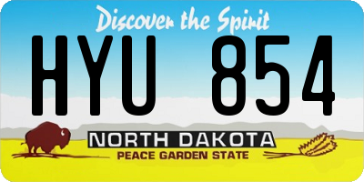 ND license plate HYU854