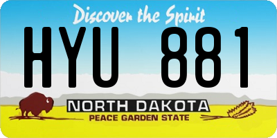 ND license plate HYU881