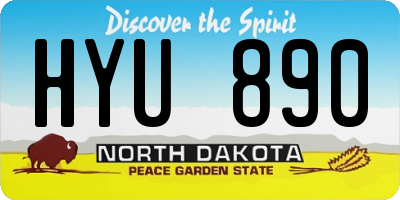 ND license plate HYU890