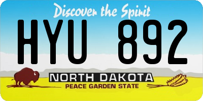 ND license plate HYU892
