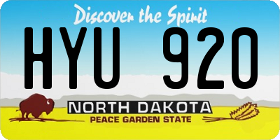 ND license plate HYU920