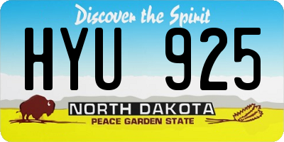 ND license plate HYU925