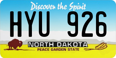 ND license plate HYU926
