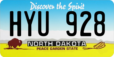 ND license plate HYU928