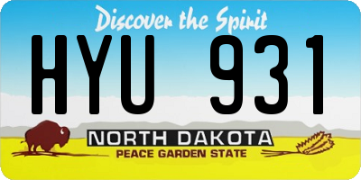 ND license plate HYU931
