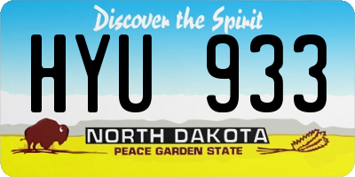 ND license plate HYU933