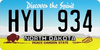 ND license plate HYU934