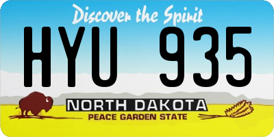 ND license plate HYU935
