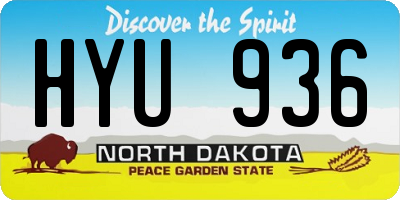 ND license plate HYU936