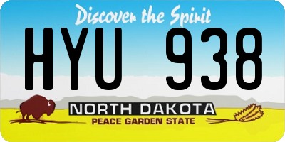 ND license plate HYU938