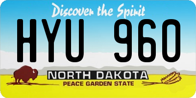 ND license plate HYU960