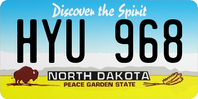 ND license plate HYU968