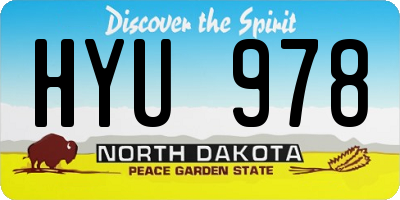 ND license plate HYU978