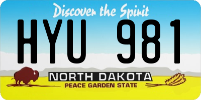 ND license plate HYU981