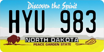 ND license plate HYU983