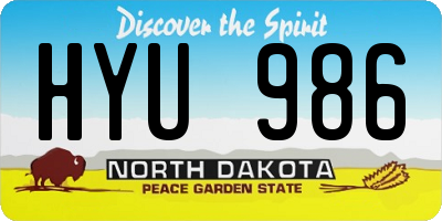 ND license plate HYU986