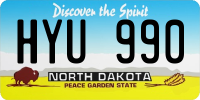 ND license plate HYU990