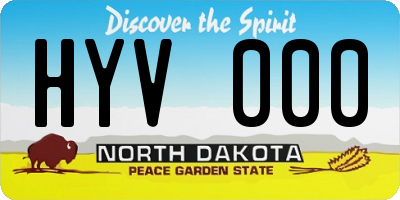 ND license plate HYV000