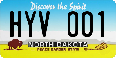 ND license plate HYV001