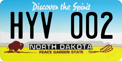 ND license plate HYV002