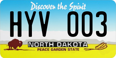 ND license plate HYV003