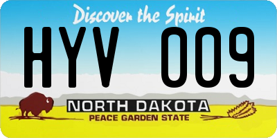 ND license plate HYV009