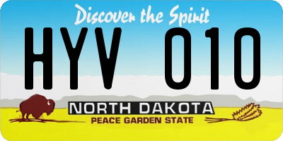 ND license plate HYV010
